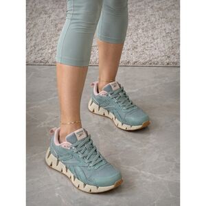 Reebok Zig Dynamica Women's 8.5 Sage Green Pink Running Shoes